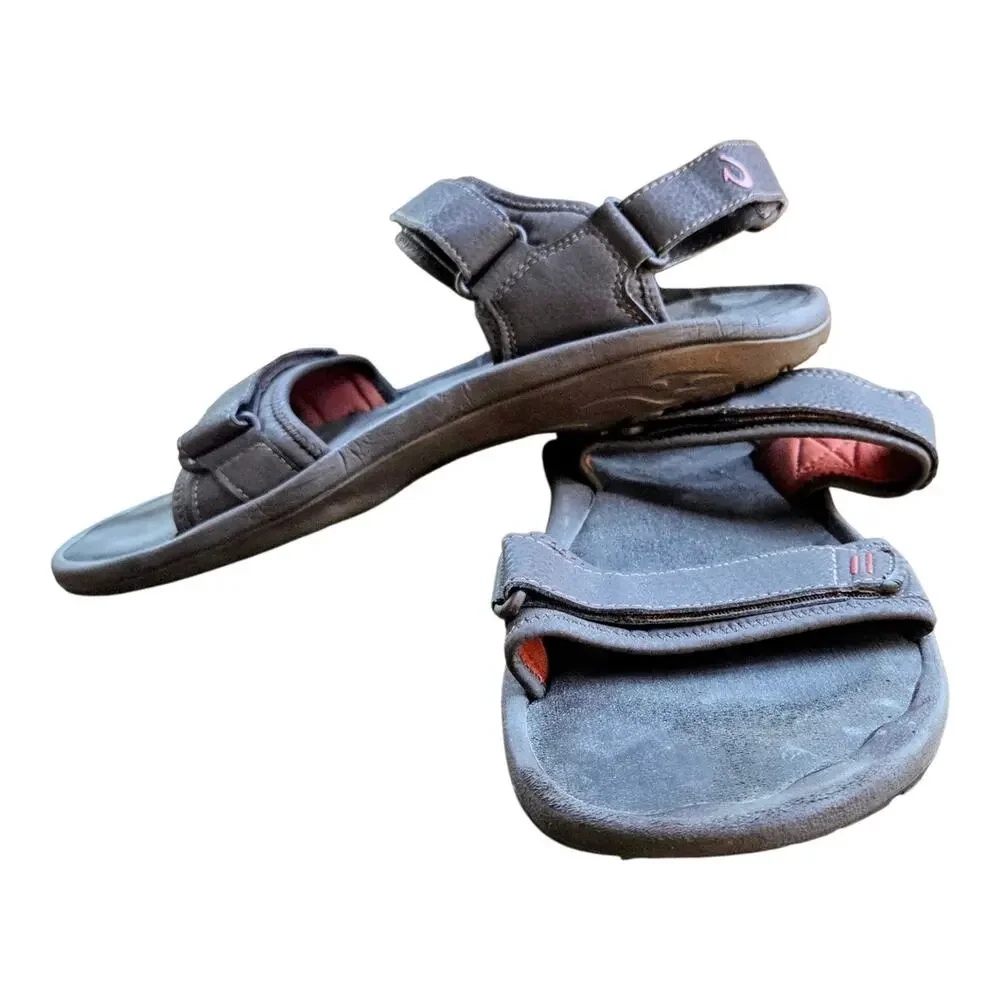 Olukai Hokua Pahu 10232-483V Sandals Mens US 12 Brown Open Toe Adjustable Strap